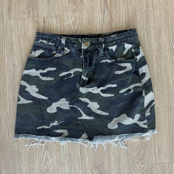 White Fox Camo Denim Skirt - Picture 1 of 3